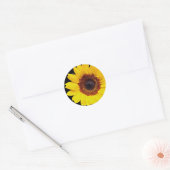 Gele zonnebloemen ronde sticker (Envelop)