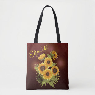 Gele zonnebloemen Rustic  Canvas Tote Bag