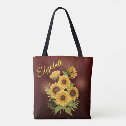 Gele zonnebloemen Rustic  Canvas Tote Bag (Achterkant)