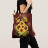 Gele zonnebloemen Rustic  Canvas Tote Bag (Dichtbij)