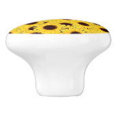 Gele zonnebloemen Rustisch Land Floral Keramische Knop (Zijkant)