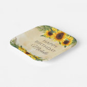 Gele zonnebloemen Rustisch Land Happy Birthday Papieren Bordje (Gebogen)
