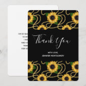 Gele Zonnebloemen Stijlvol Patroon Dank u Bedankkaart (Voorkant / Achterkant)