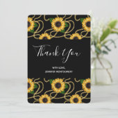 Gele Zonnebloemen Stijlvol Patroon Dank u Bedankkaart (Staand voorkant)