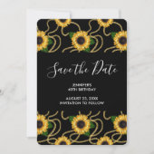 Gele Zonnebloemen Stijlvolle Patroondag Save The Date (Voorkant)