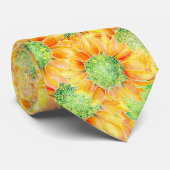 Gele zonnebloemen stropdas (Opgerold)