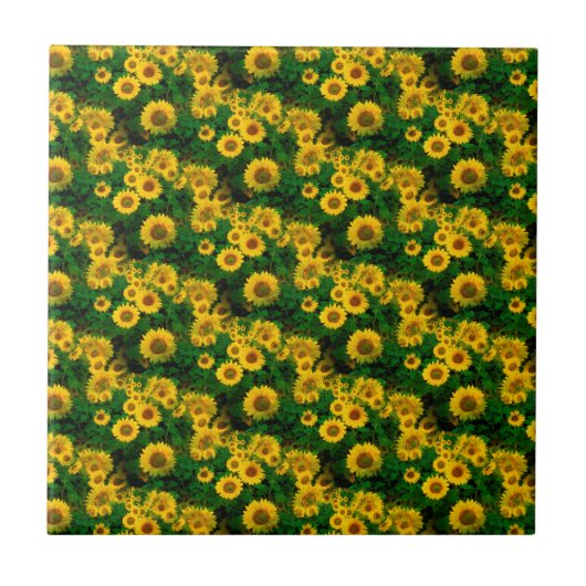 gele zonnebloemen tegeltje (Voorkant)