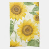 Gele zonnebloemen theedoek (Verticaal)