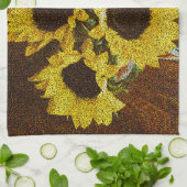 Gele zonnebloemen theedoek (Gevouwen)