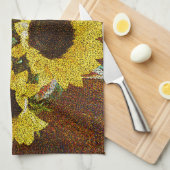 Gele zonnebloemen theedoek (Quarter Fold)