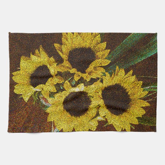 Gele zonnebloemen theedoek (Horizontaal)