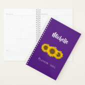Gele zonnebloemen Trendy Paarse Floral Planner (Display)