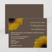 Gele zonnebloemen Uitnodiging tot weddenschap (Voorkant / Achterkant)
