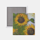 Gele zonnebloemen van Paris Wyatt Llanso Magneet (Voorkant / Achterkant)