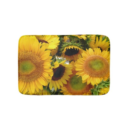 Gele zonnebloemen, vers van de boerenmarkt badmat (Voorkant)