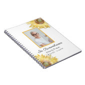 Gele Zonnebloemen Viering van het Leven Begrafenis Notitieboek (Rechterzijde)