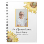 Gele Zonnebloemen Viering van het Leven Begrafenis Notitieboek (Voorkant)