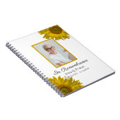 Gele Zonnebloemen Viering van het Leven Begrafenis Notitieboek (Rechterzijde)