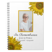 Gele Zonnebloemen Viering van het Leven Begrafenis Notitieboek (Voorkant)