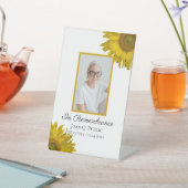 Gele Zonnebloemen Viering van het Leven Begrafenis Reclamebord Met Voetstuk (Insitu)