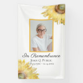 Gele Zonnebloemen Viering van het Leven Begrafenis Spandoek (Verticaal)
