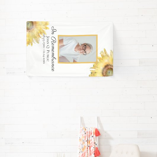 Gele Zonnebloemen Viering van het Leven Begrafenis Spandoek (Insitu)