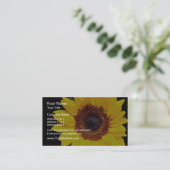 Gele zonnebloemen visitekaartje (Staand voorkant)