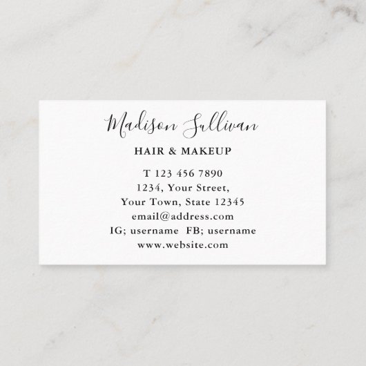 Gele zonnebloemen, Visitekaartje en Makeup (Achterkant)