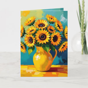 Gele Zonnebloemen   Voel je beter   Beterschap Kaart