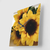 Gele zonnebloemen wandklok (Hoek)