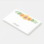 Gele zonnebloemen Waterverf Aangepast Post-it® Notes (Schuin)