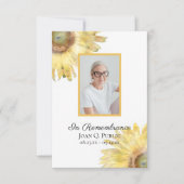 Gele Zonnebloemen Waterverf Begrafenissympathie Bedankkaart (Voorkant)