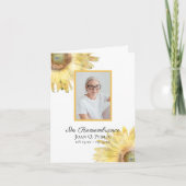 Gele Zonnebloemen Waterverf Begrafenissympathie Bedankkaart (Voorkant)