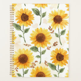 Gele Zonnebloemen Waterverf Bloemige Whimsical Planner