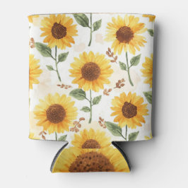 Gele Zonnebloemen Waterverf Bloemige Whimsisch Blikjeskoeler