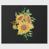 Gele zonnebloemen Waterverf Positiviteit Cadeaupapier (Vlak)