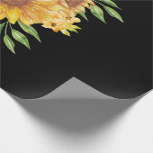 Gele zonnebloemen Waterverf Positiviteit Cadeaupapier (Hoek)