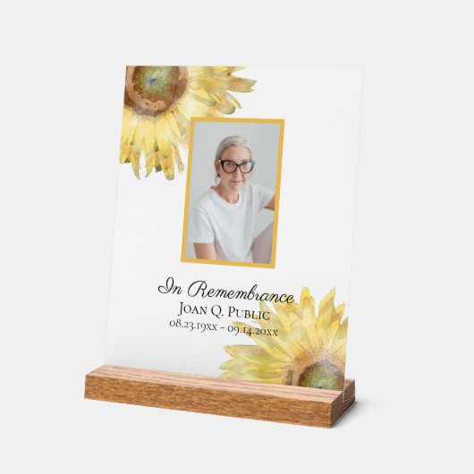 Gele Zonnebloemen Waterverf Viering van het leven Acryl Bord (Hoek)