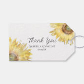 Gele zonnebloemen Waterverf Weddenschap Hartelijk  Cadeaulabel (Voorkant (Horizontaal))