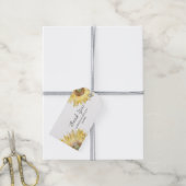 Gele zonnebloemen Waterverf Weddenschap Hartelijk  Cadeaulabel (Met Touw)