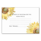 Gele zonnebloemen Waterverf Weddenschap Kaarten (Achterkant)