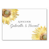 Gele zonnebloemen Waterverf Weddenschap Kaarten (Voorkant)