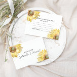 Gele zonnebloemen Waterverf Weddenschap Kaarten<br><div class="desc">Laat je gasten hun wijsheid delen met het pas gehuwde koppel met de elegant Yellow Sunflower Waterverf Wedding Advice Kaarten. Deze klassieke huwelijksadvieskaarten met bloemen zijn voorzien van een digitaal geschilderde waterverf, een florale foto van gele zonnebloesems die de hoeken met een witte achtergrond versiert. Perfecte inspiratie voor een zomertuinfeest...</div>