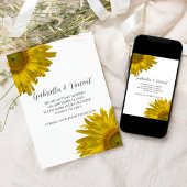 Gele zonnebloemen Weddenschap Save the Date