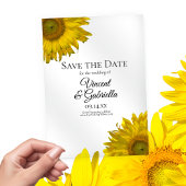 Gele zonnebloemen Weddenschap Save the Date Acryl Uitnodigingen