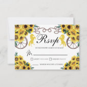 Gele Zonnebloemen Western Quinceanera RSVP-kaart RSVP Kaartje (Voorkant)