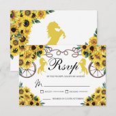 Gele Zonnebloemen Western Quinceanera RSVP-kaart RSVP Kaartje (Voorkant / Achterkant)