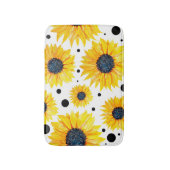 Gele Zonnebloemen Witte Achtergrond Patroon Badmat (Voorkant Verticaal)