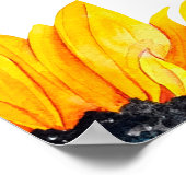 Gele Zonnebloemen Witte Achtergrond Patroon Poster (Hoek)