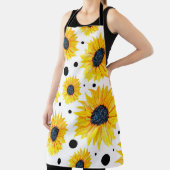 Gele Zonnebloemen Witte Achtergrond Patroon Schort (Insitu)